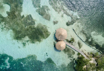 Aerial Thatch Caye Belize 