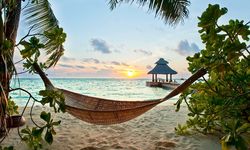 Beach hammock in the Maldives